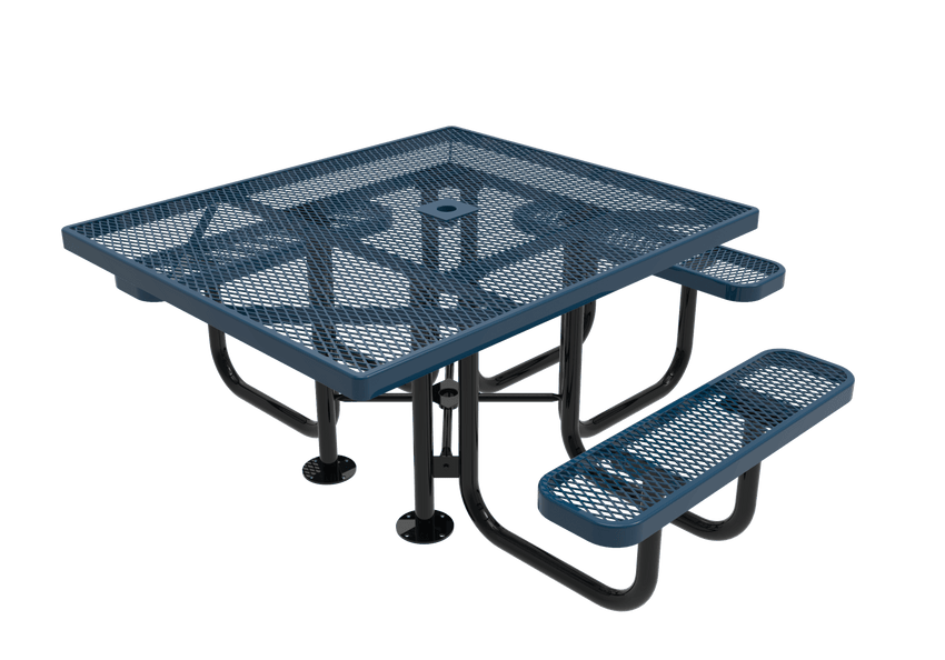 MyTcoat MYT-TSQ46 46″ Square Portable Picnic Table with 3 Seat and ADA Accessible (77"W x 69.5"D x 30"H) - SchoolOutlet