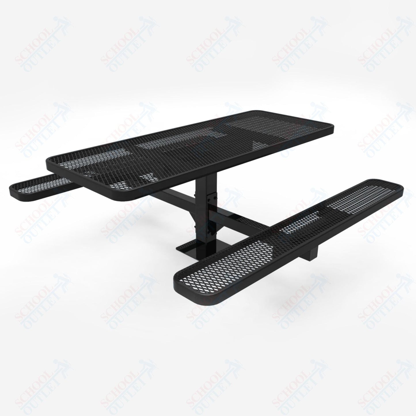 MyTcoat MYT - TSQ46 - 14 - 013 46″ Square Pedestal Picnic Table with Inground Mount, 3 Seat And ADA Accessible (77"W x 69.5"D x 30"H) - SchoolOutlet