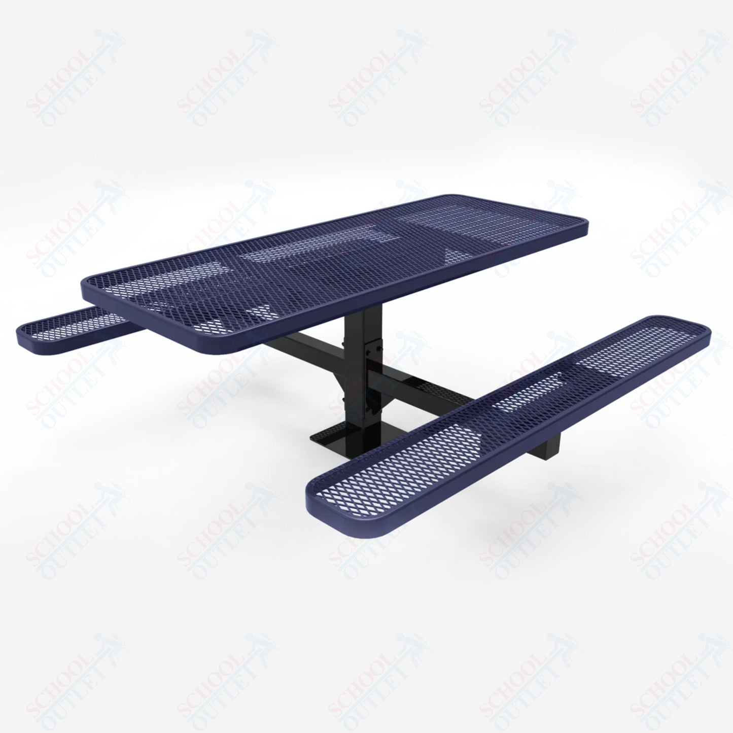 MyTcoat MYT - TSQ46 - 14 - 013 46″ Square Pedestal Picnic Table with Inground Mount, 3 Seat And ADA Accessible (77"W x 69.5"D x 30"H) - SchoolOutlet