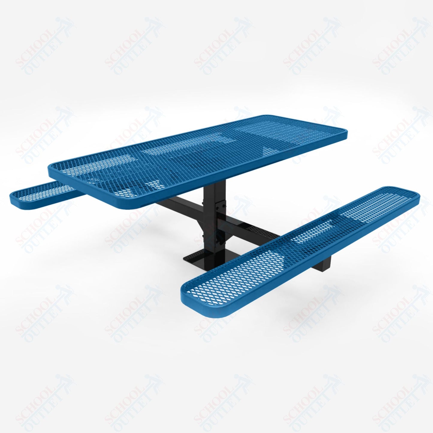 MyTcoat MYT - TSQ46 - 14 - 013 46″ Square Pedestal Picnic Table with Inground Mount, 3 Seat And ADA Accessible (77"W x 69.5"D x 30"H) - SchoolOutlet