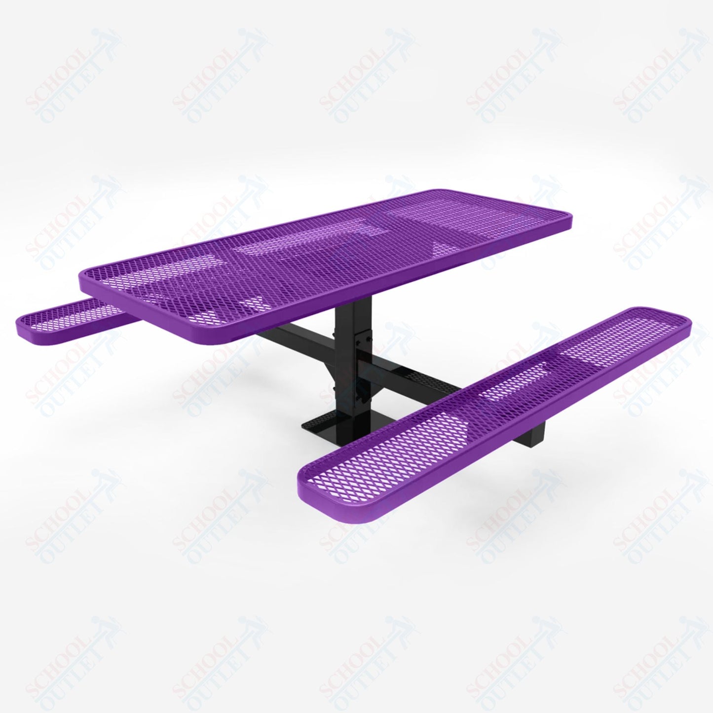 MyTcoat MYT - TSQ46 - 14 - 013 46″ Square Pedestal Picnic Table with Inground Mount, 3 Seat And ADA Accessible (77"W x 69.5"D x 30"H) - SchoolOutlet