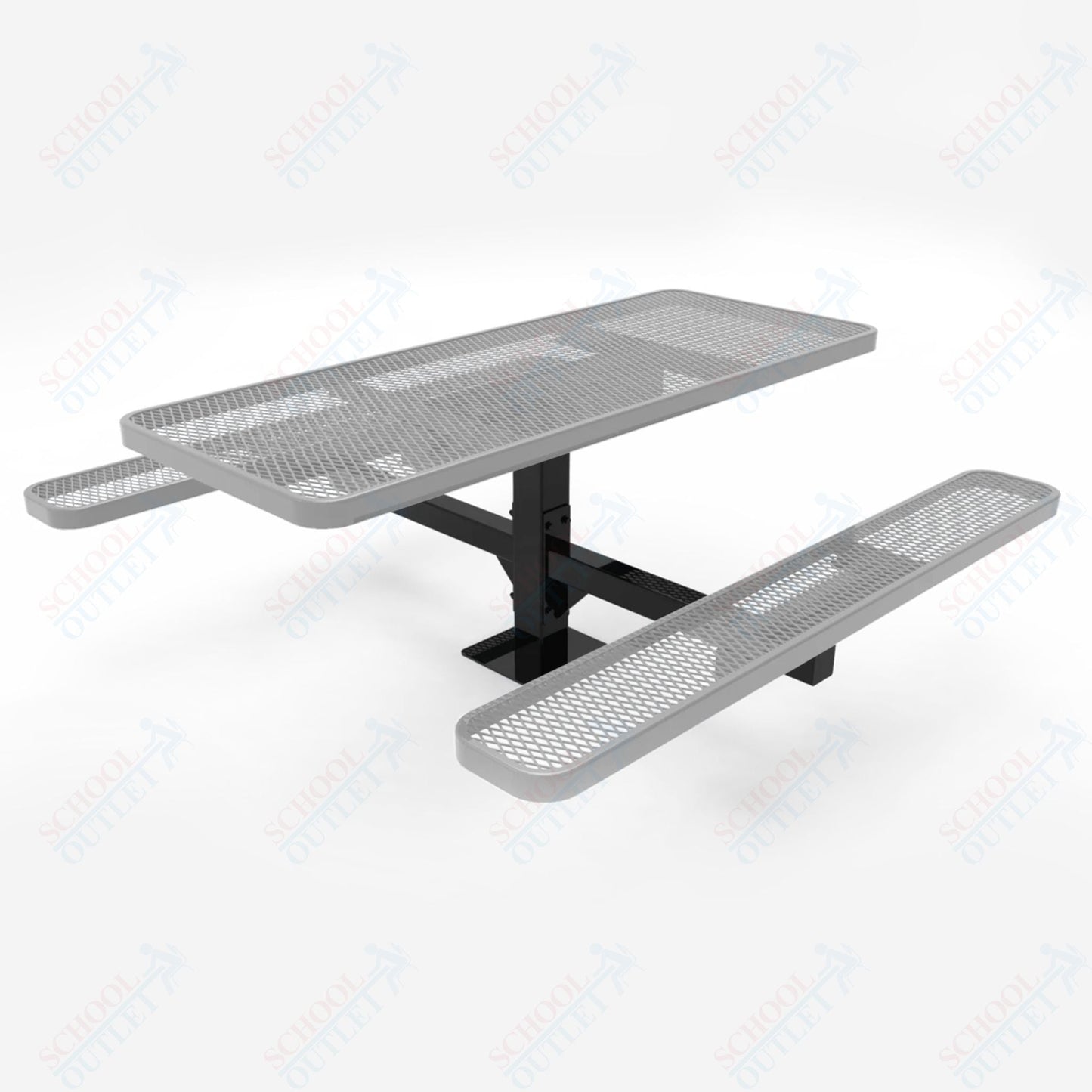 MyTcoat MYT - TSQ46 - 14 - 013 46″ Square Pedestal Picnic Table with Inground Mount, 3 Seat And ADA Accessible (77"W x 69.5"D x 30"H) - SchoolOutlet