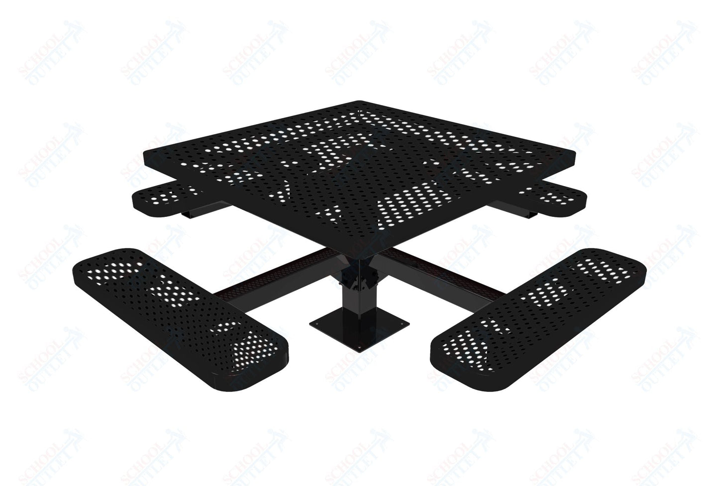 MyTcoat MYT - TSQ46 - 13 46″ Square Pedestal Picnic Table With Surface Mount (76"W x 76"D x 30"H) - SchoolOutlet