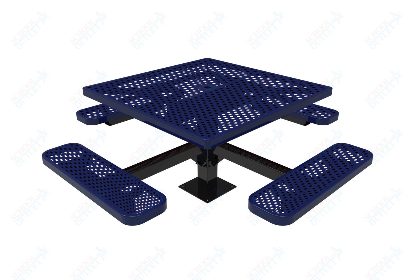 MyTcoat MYT - TSQ46 - 13 46″ Square Pedestal Picnic Table With Surface Mount (76"W x 76"D x 30"H) - SchoolOutlet
