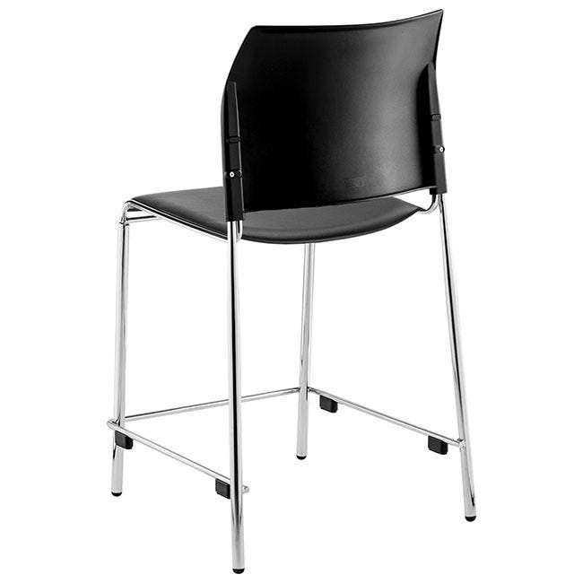 NPS 8700 Series Black Vinyl Padded 24"H Cafetorium Counter Stool with Arms (NPS - 8710C - 11 - 10 - A) - SchoolOutlet