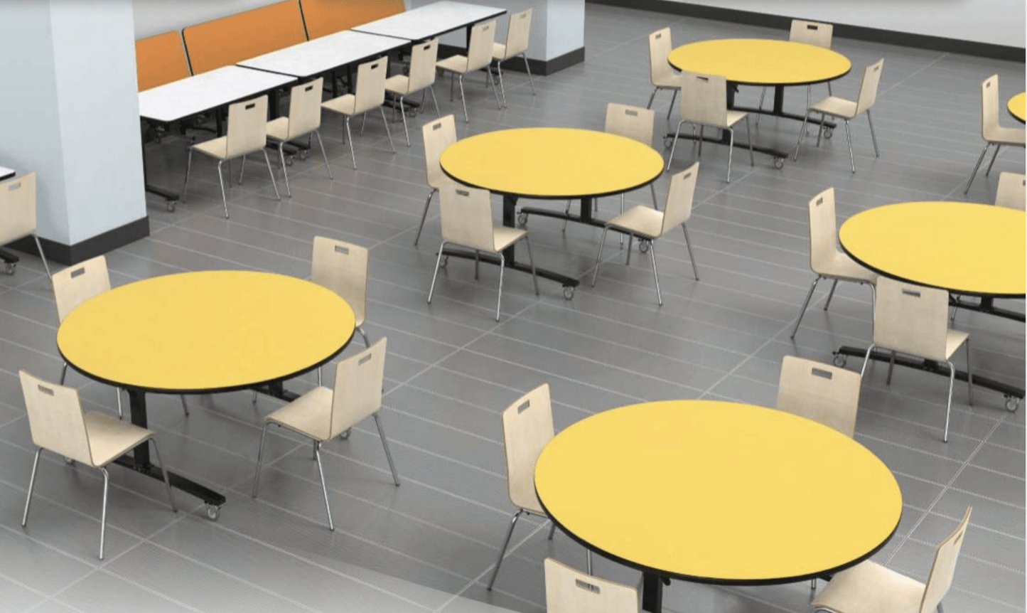 NPS Round Mobile Flipper Table - Space - Saving, Durable & Easy Mobility 48” Dia x 36”H (NPS - MFT10 - 48RD2) - SchoolOutlet