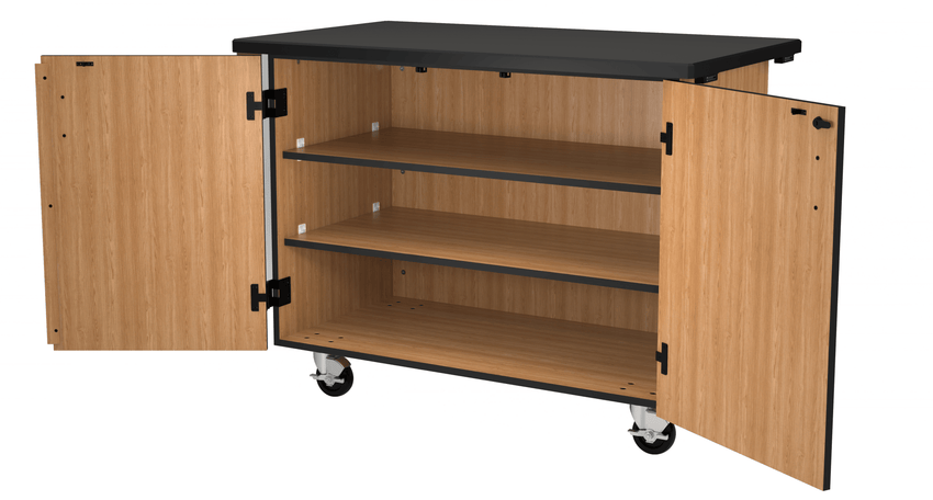 NPS Mobile Science Cart with Shelving, Chem Res Top (National Public Seating NPS-MSC01) - SchoolOutlet