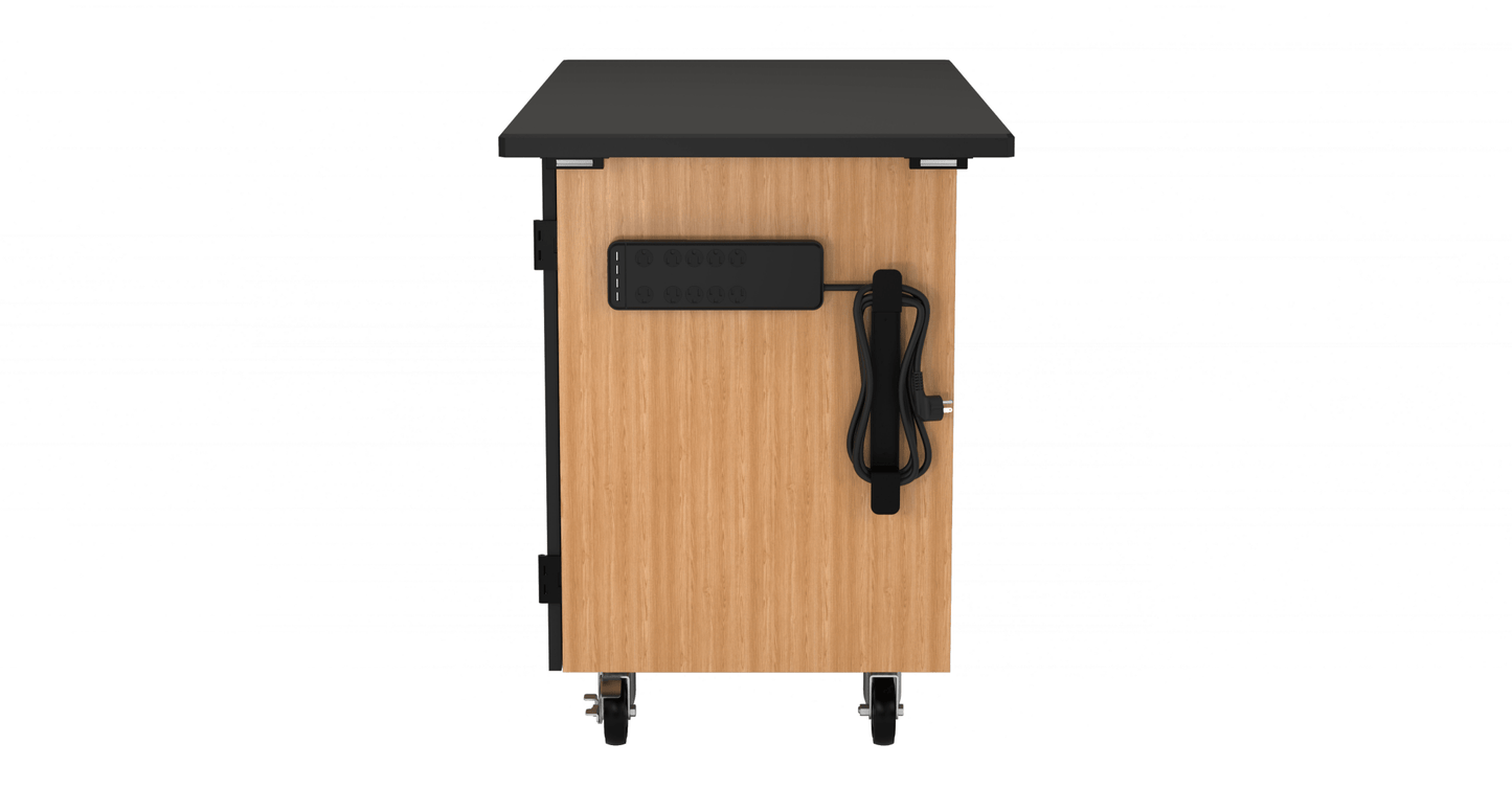 NPS Mobile Science Cart with Shelving, Chem Res Top (National Public Seating NPS-MSC01) - SchoolOutlet