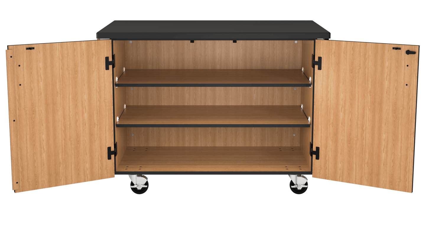 NPS Mobile Science Cart with Shelving, Chem Res Top (National Public Seating NPS-MSC01) - SchoolOutlet