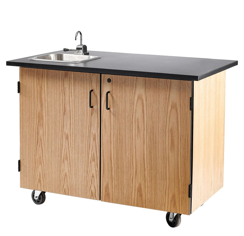 NPS Mobile Science Cart with Shelving, Chem Res Top (National Public Seating NPS-MSC01) - SchoolOutlet