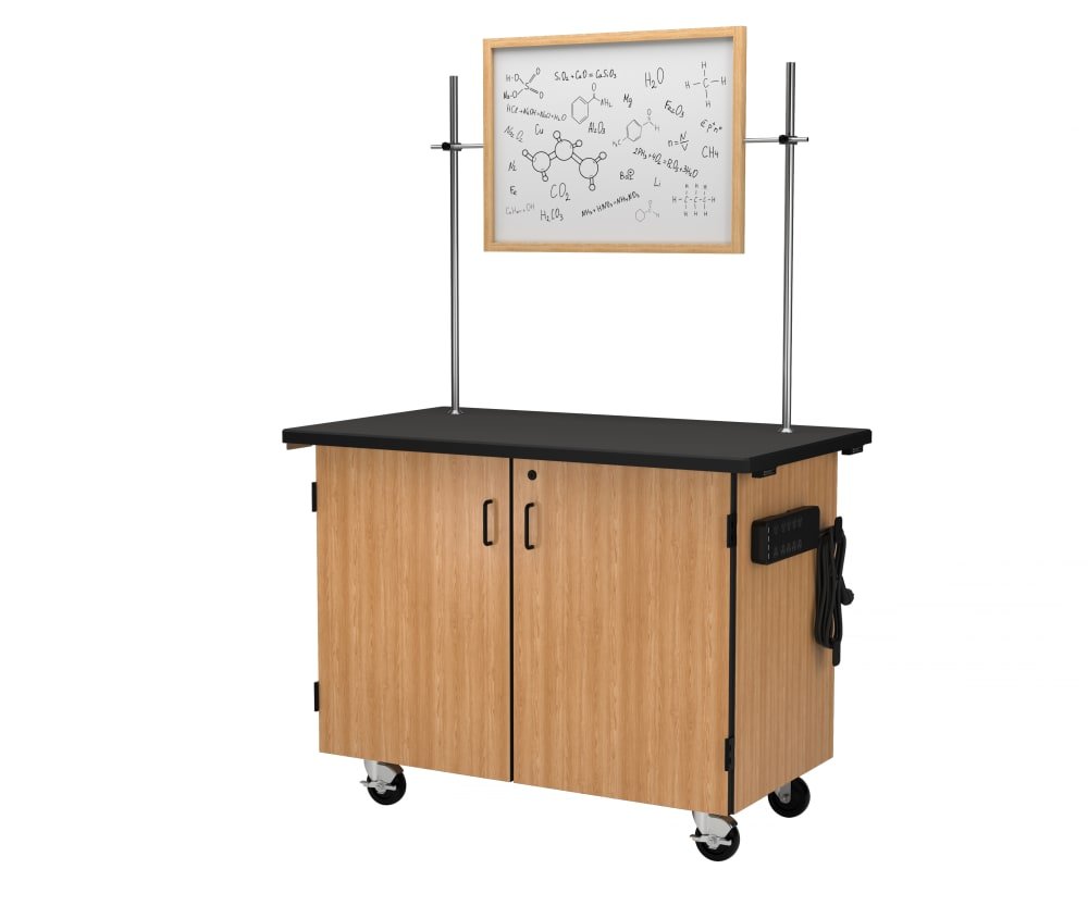 NPS Mobile Science Cart with Shelving, Chem Res Top (National Public Seating NPS-MSC01) - SchoolOutlet