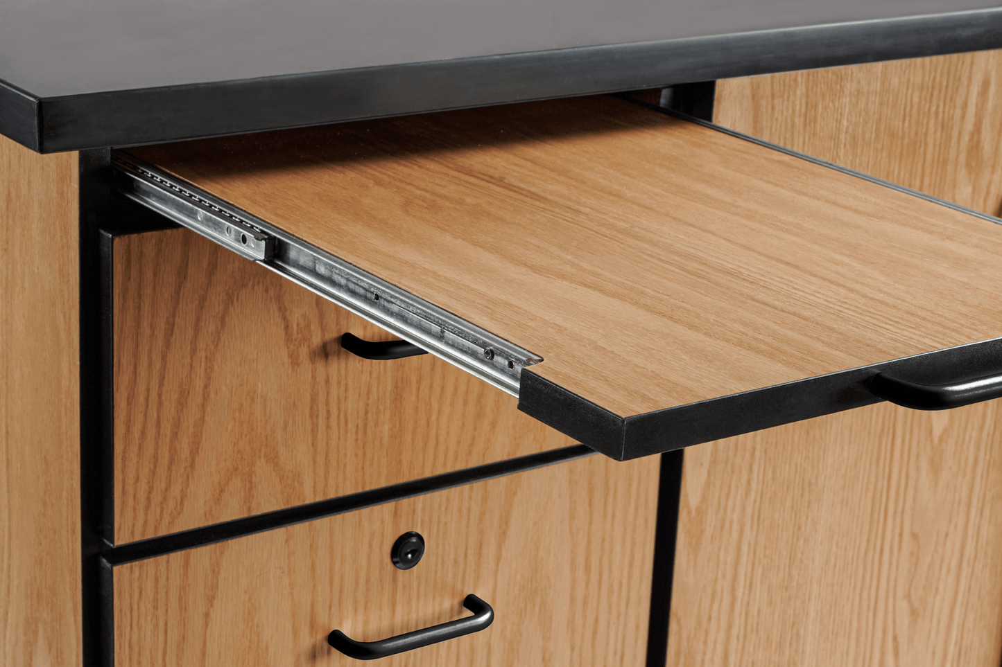 NPS Mobile Science Cart with External Drawers and Pegboard, Chem Res Top (National Public Seating NPS-MSC03) - SchoolOutlet