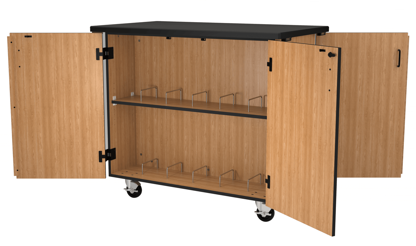 NPS Mobile Science Cart with Microscope Storage, Chem Res Top (National Public Seating NPS-MSC05) - SchoolOutlet