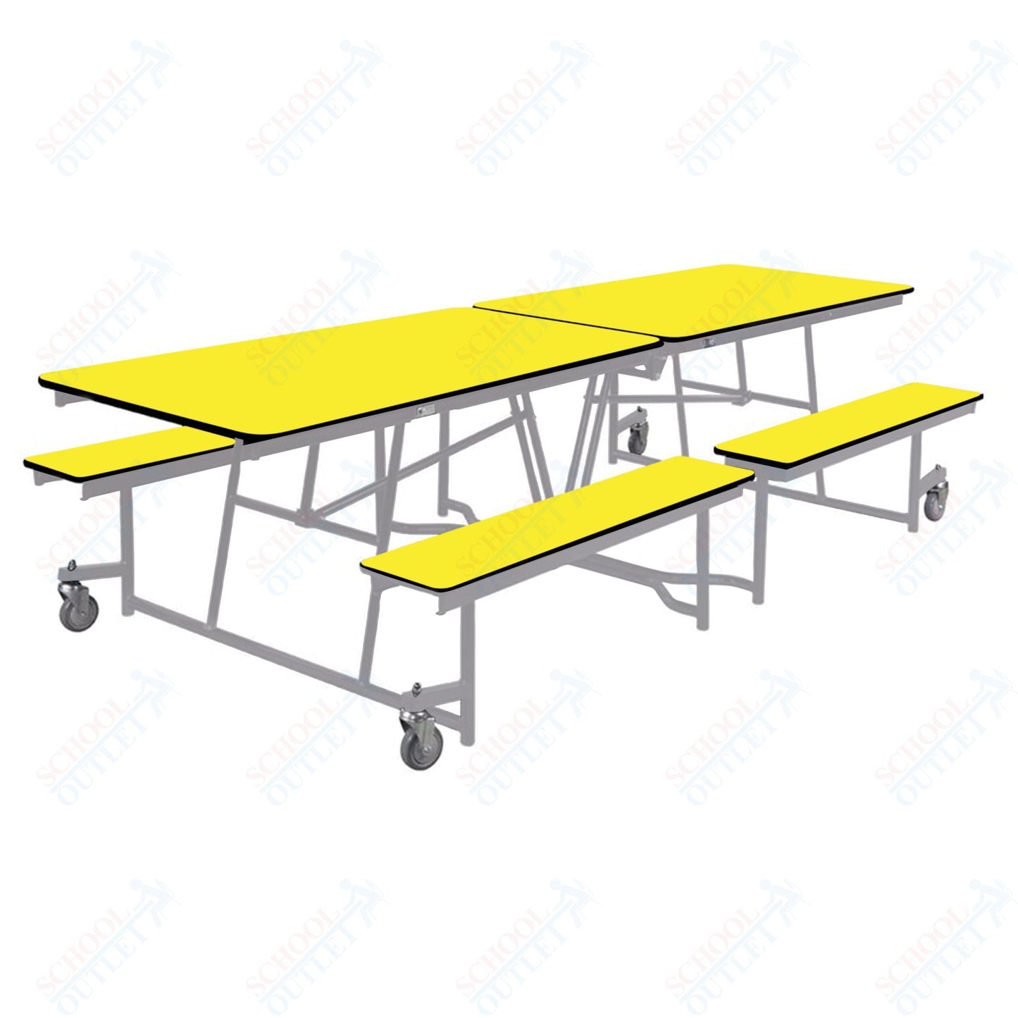 NPS Rectangle Mobile Cafeteria Table - 30" W x 10' L x 25" - Seats 8-12 (NPS-MTFB10-XX-25) - SchoolOutlet