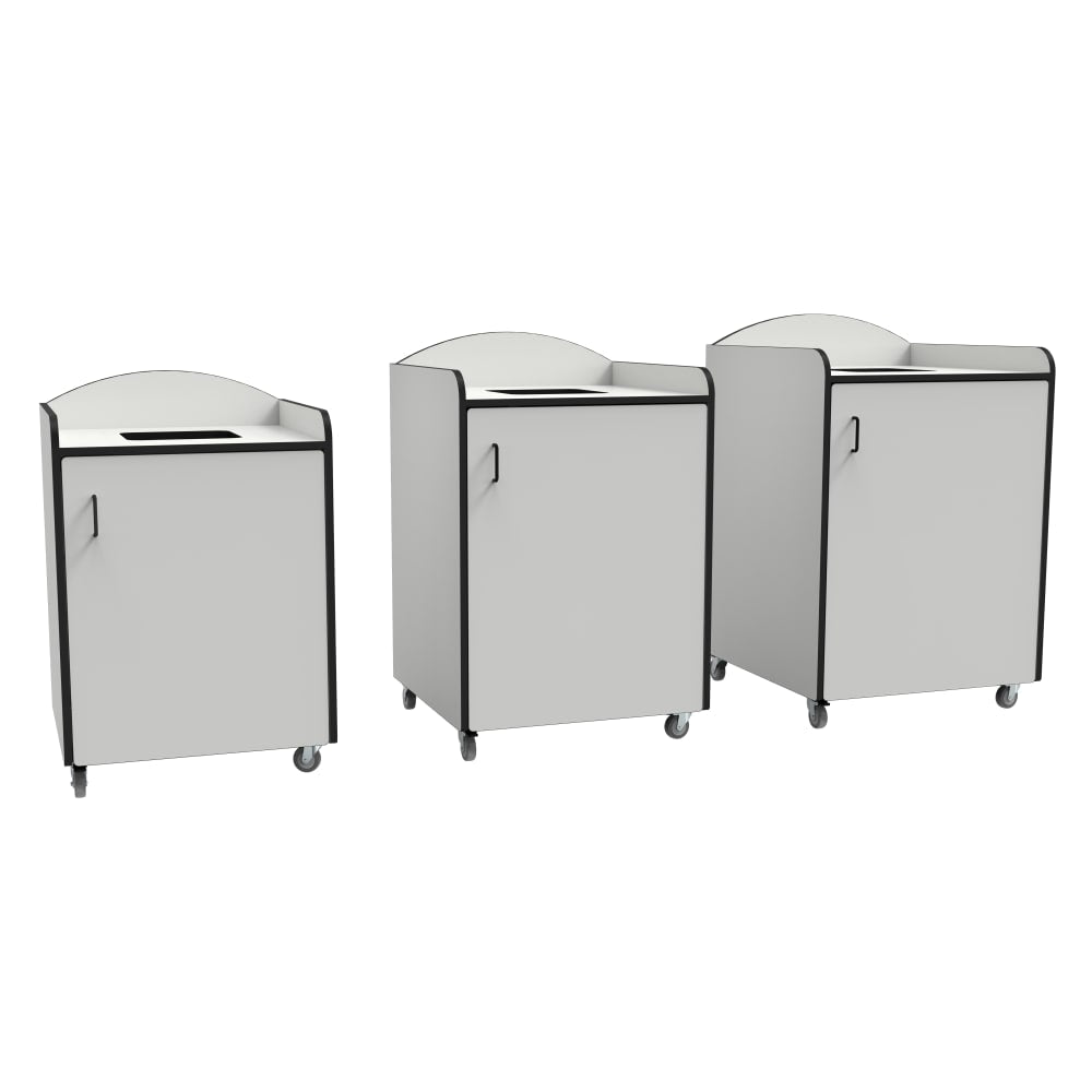 National Public Seating Trash Bin Receptacle 44 Gallons - 29.25"W x 29.75"D x 46.75"H (NPS - TR - 44GSQPWEB) - SchoolOutlet