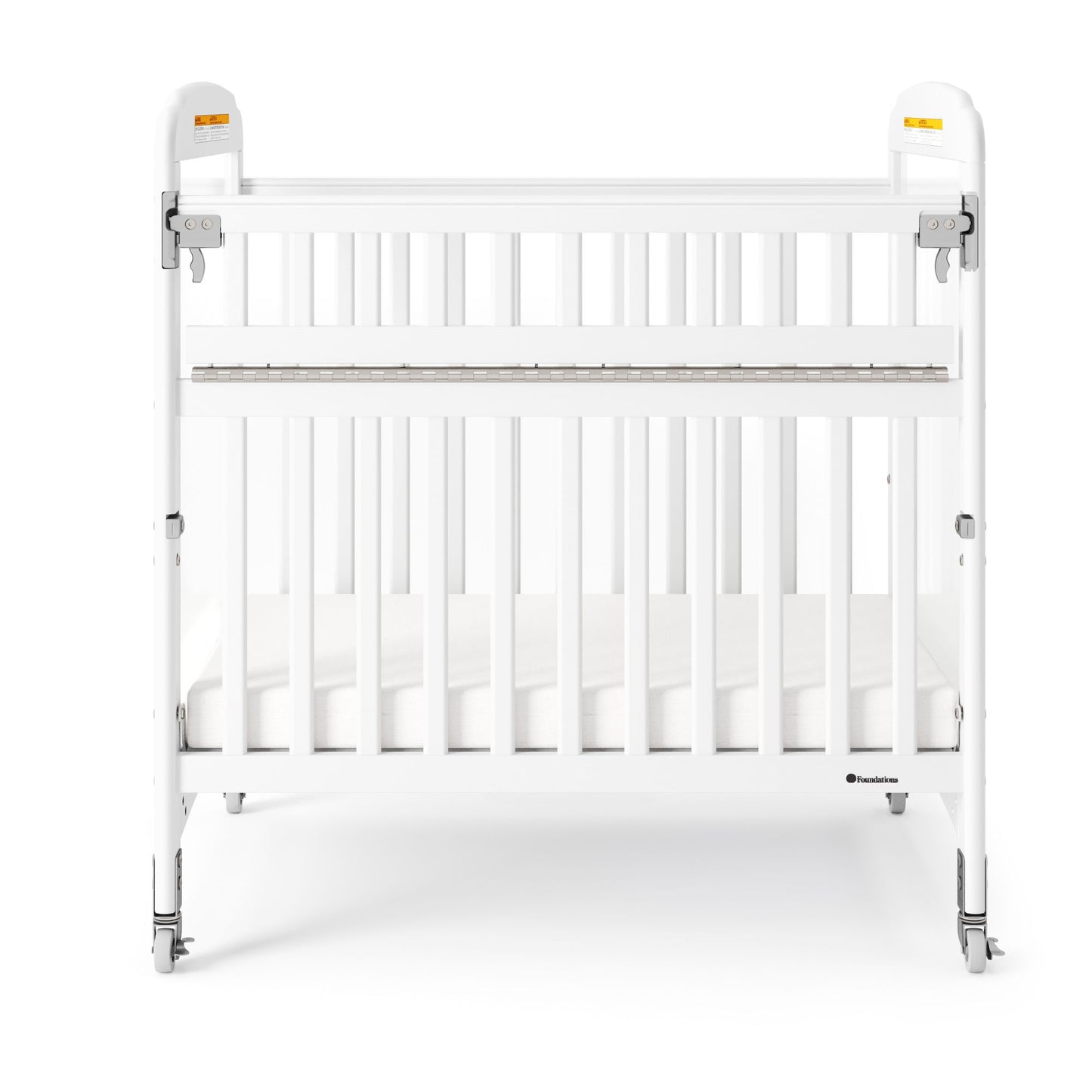 Foundations - Next Gen Serenity SafeReach Side Gate Compact Crib - Clearview (Both Ends) White (FOU-2542120)