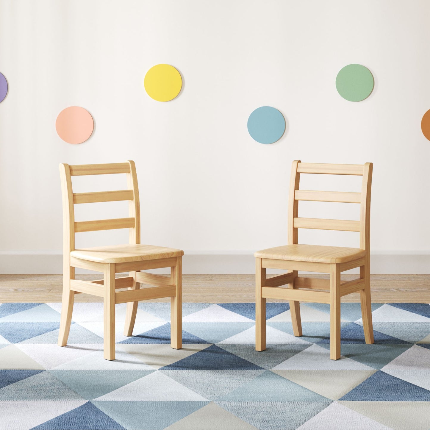 Foundations - Little Innovator Hardwood Ladder Back Chairs, 14" Seat Height - Pack of 2 (FOU-5124047)