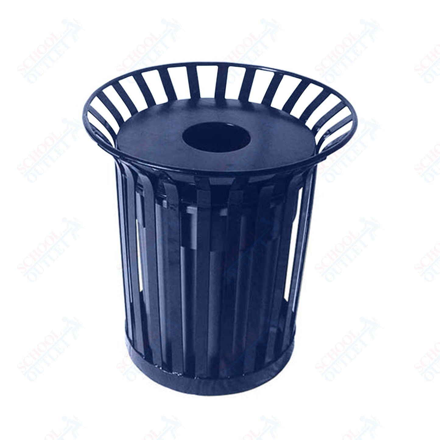 UltraPlay Lexington Outdoor Trash Receptacle with Flat Top Lid & Plastic Liner - 36 Gallon - SchoolOutlet