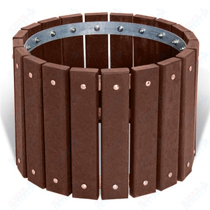 Recycled Plastic Round Outdoor Planter - 26.75" Round x 18" Height - SchoolOutlet
