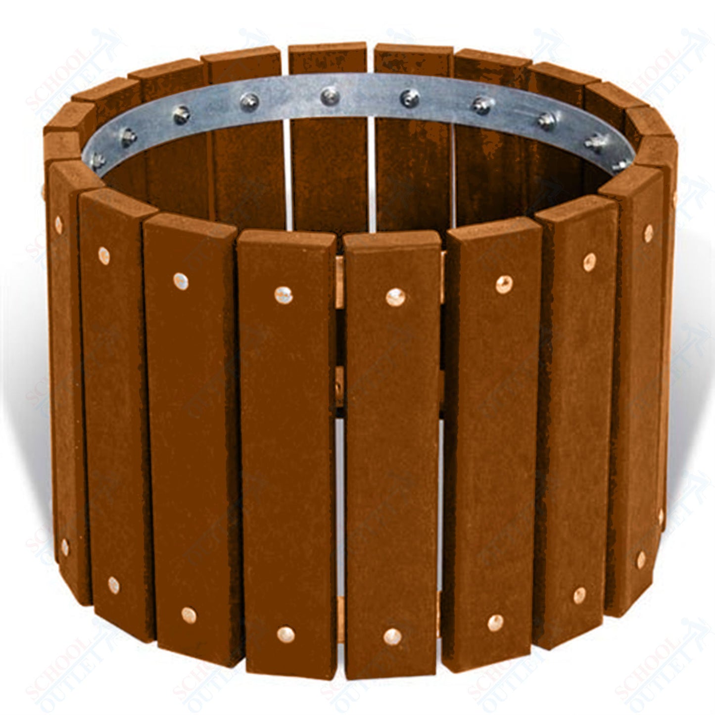 Recycled Plastic Round Outdoor Planter - 26.75" Round x 18" Height - SchoolOutlet