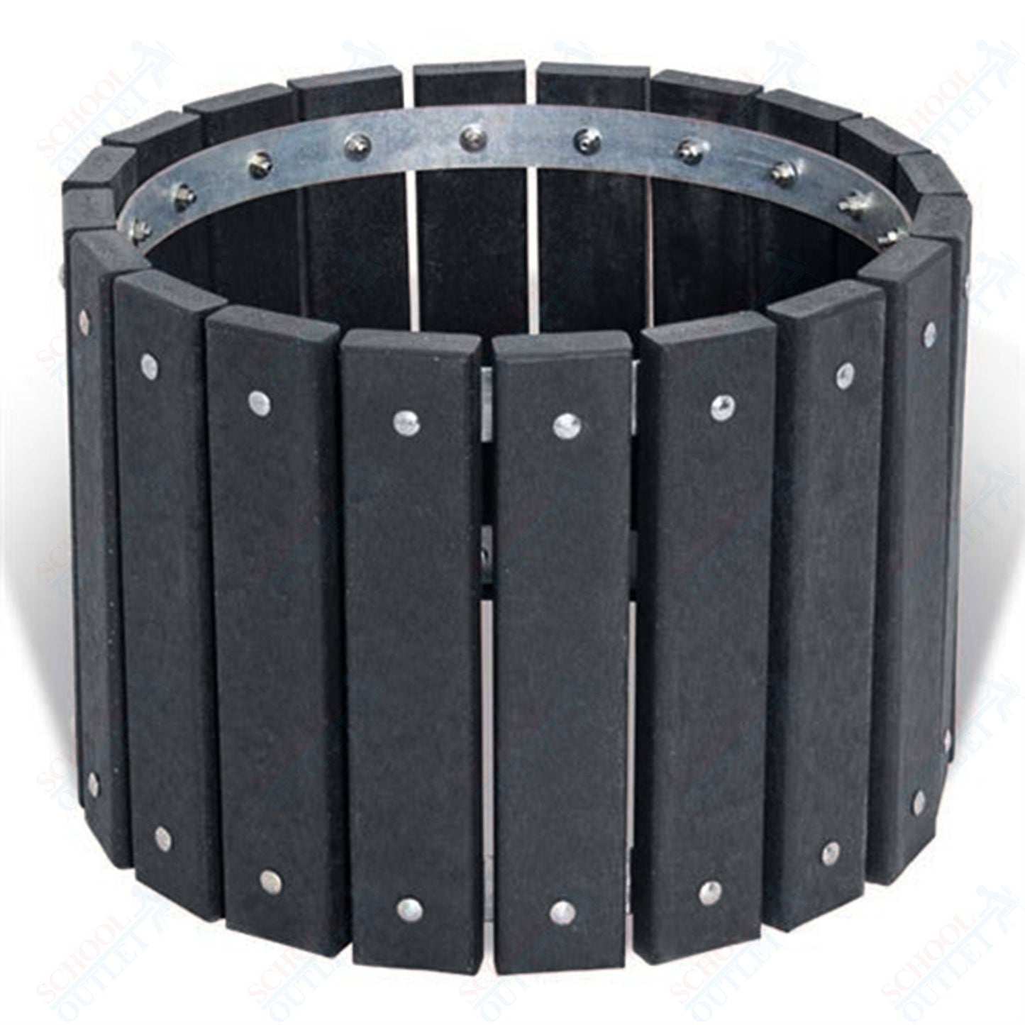 Recycled Plastic Round Outdoor Planter - 26.75" Round x 18" Height - SchoolOutlet