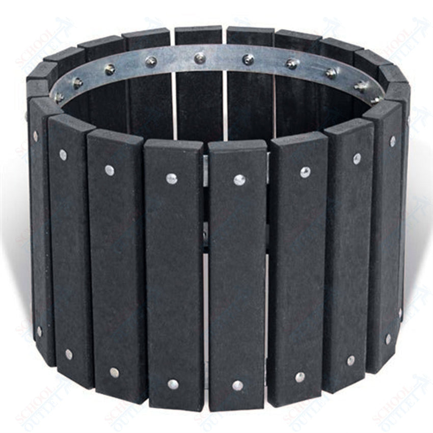 Recycled Plastic Round Outdoor Planter - 26.75" Round x 18" Height - SchoolOutlet