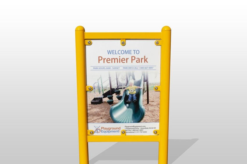 Playground Equipment Double - Sided Safety and Welcome Sign (PFS049) - SchoolOutlet