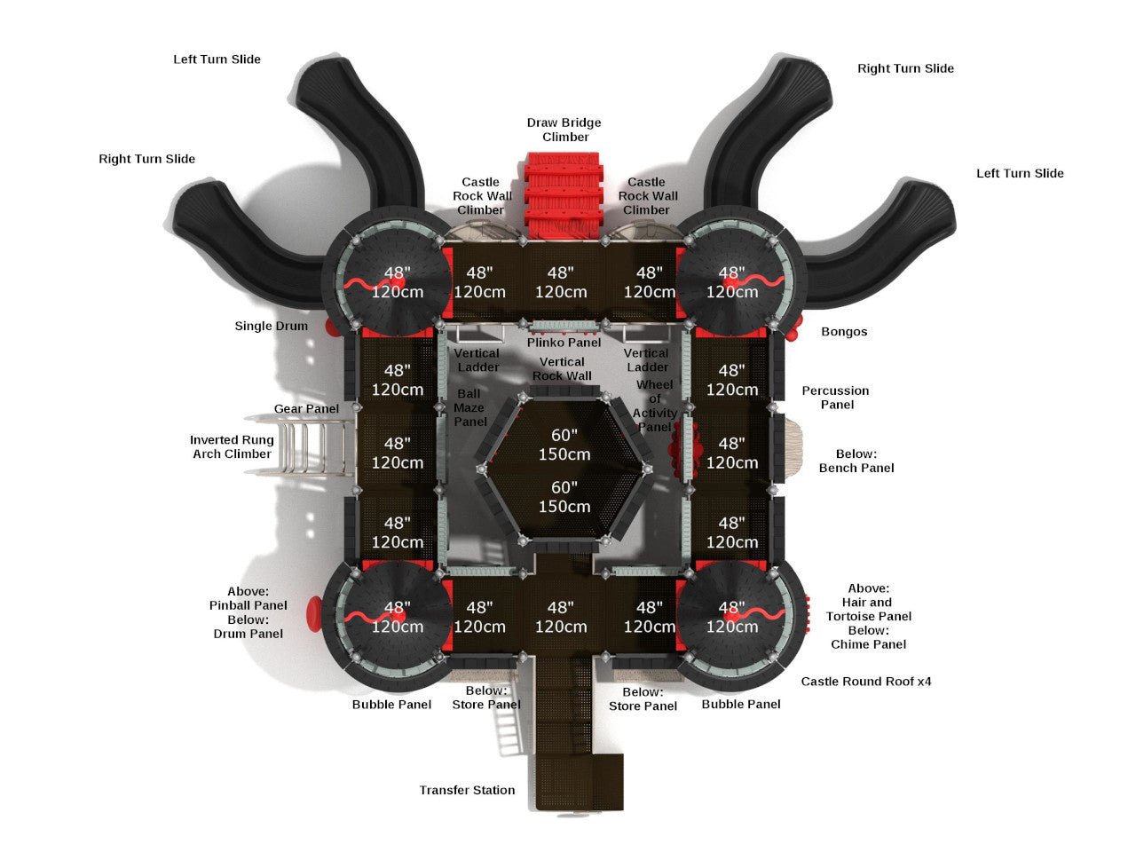 Playground Equipment Castle Grey Maw (PCT010) - SchoolOutlet
