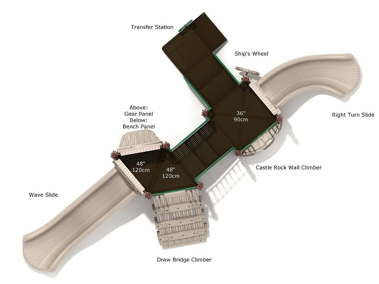 Playground Equipment 8 - feet Straight Balance Beam (PCT075) - SchoolOutlet