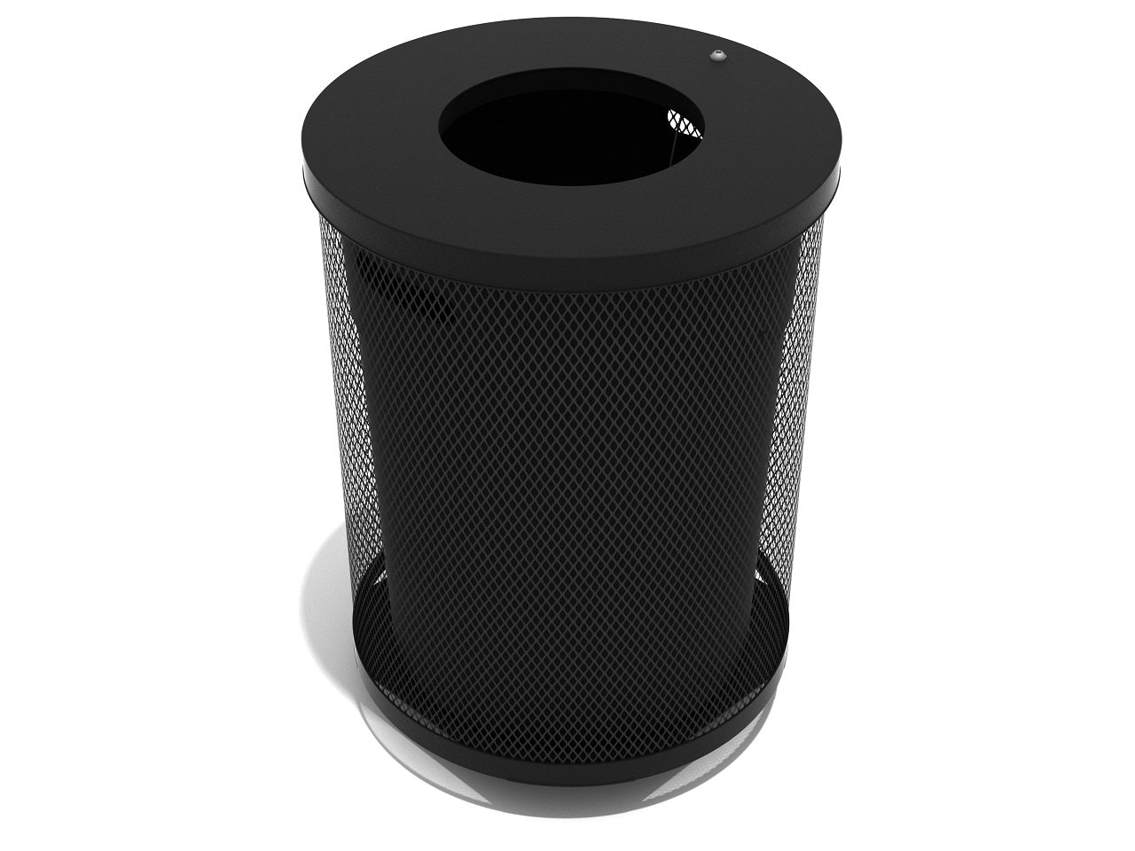 Playground Equipment 32 Gallon Expanded Steel Trash Receptacle with Liner (PSA003BKX) - SchoolOutlet