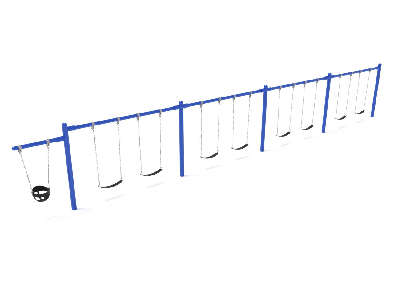 Playground Equipment 7/8 Feet High Elite Cantilever Swing - 4 Bays 1 Cantilever (PSW410X) - SchoolOutlet