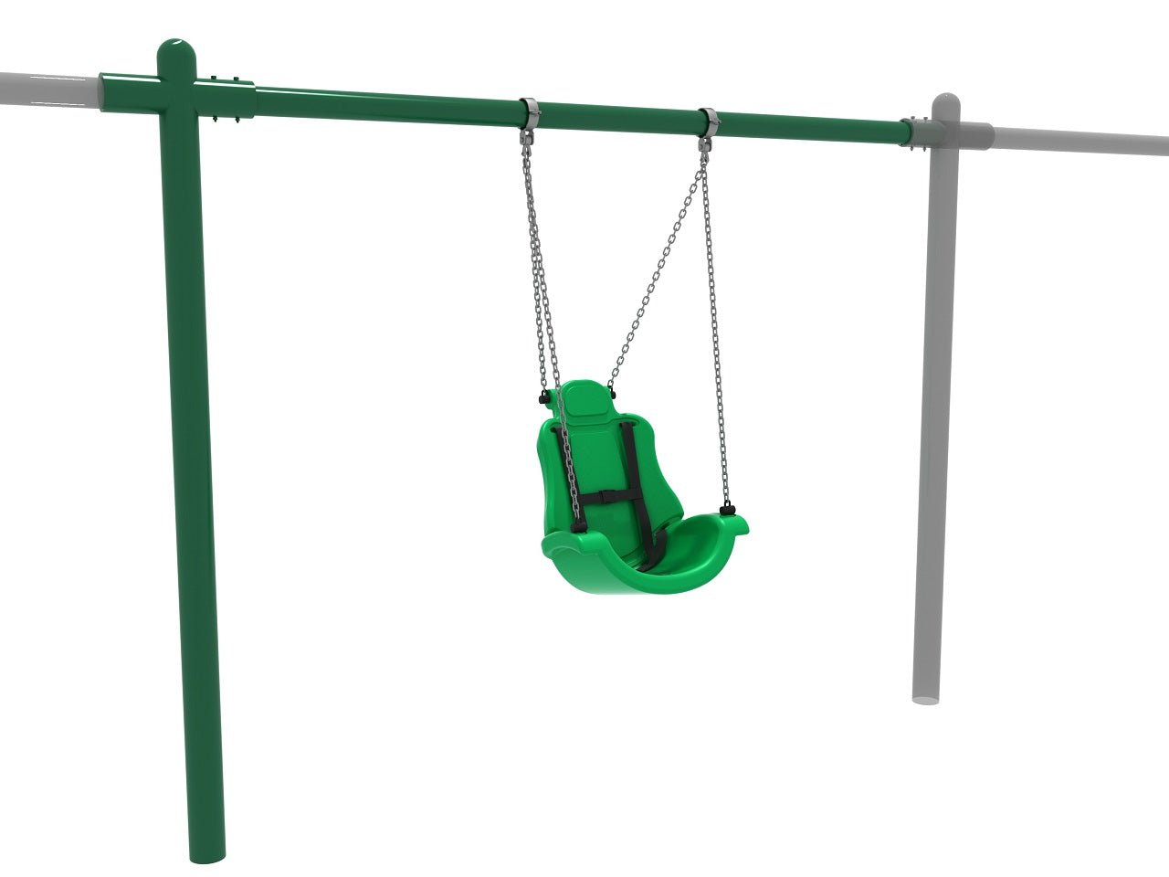 Playground Equipment 8 feet High Elite Single Post Adaptive Swing - Add a Bay (PSWASADD002DX) - SchoolOutlet