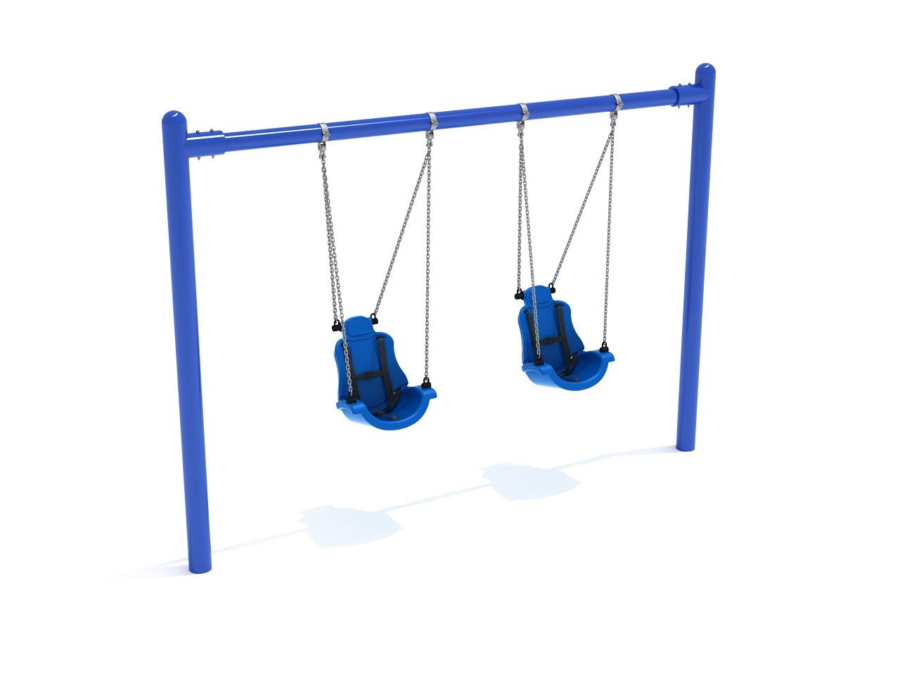 Playground Equipment 8 feet High Elite Single Post Swing with Child Adaptive Seats (PSWCA002WSX) - SchoolOutlet