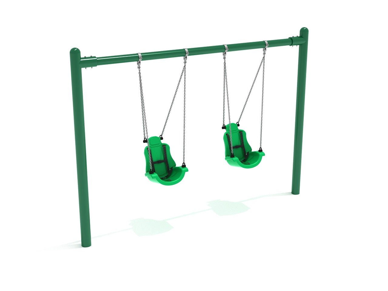 Playground Equipment 8 feet High Elite Single Post Swing with Child Adaptive Seats (PSWCA002WSX) - SchoolOutlet
