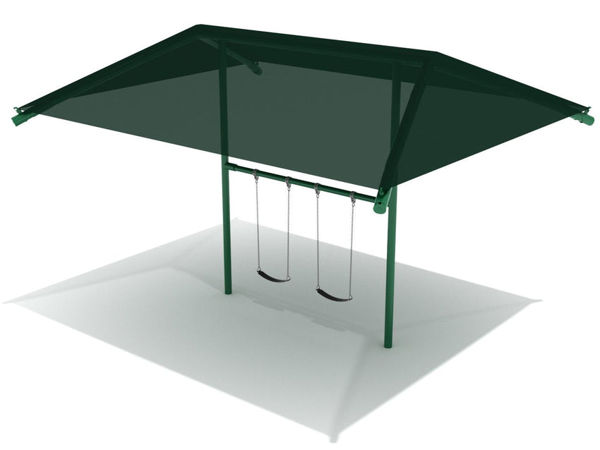 Playground Equipment 8 Feet Elite Single Post Swing With Shade - 1 Bay (PSWSH001X) - SchoolOutlet