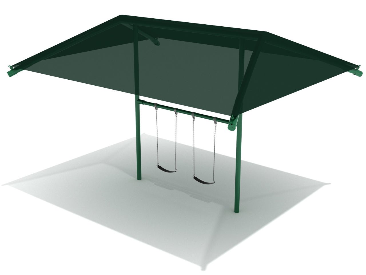 Playground Equipment 8 Feet Elite Single Post Swing With Shade - 1 Bay (PSWSH001X) - SchoolOutlet