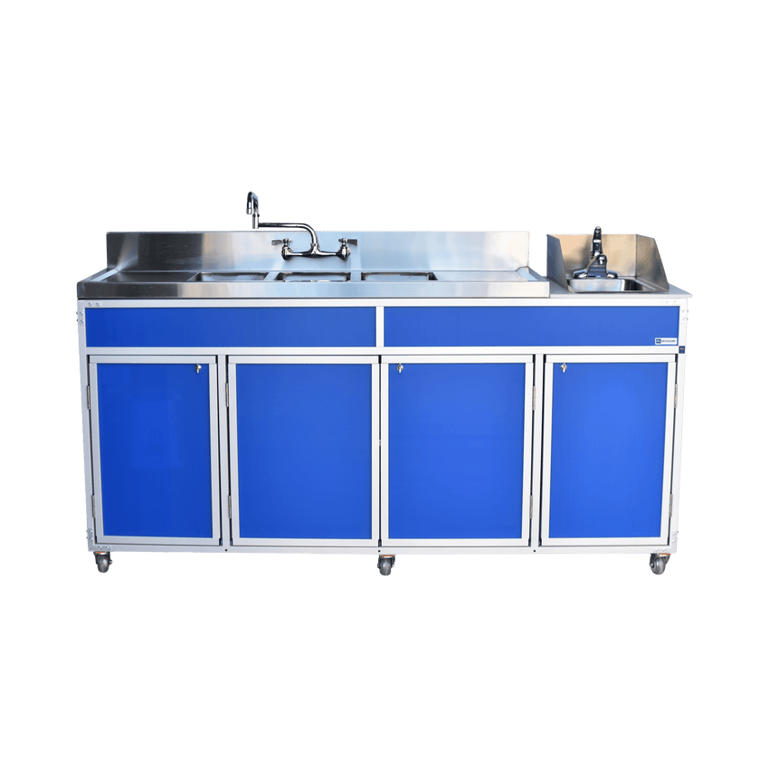 Three 10" Deep Basins PLUS Handwashing Self Contained Restaurant Sink With Drain Boards (NS - 004DB) - SchoolOutlet