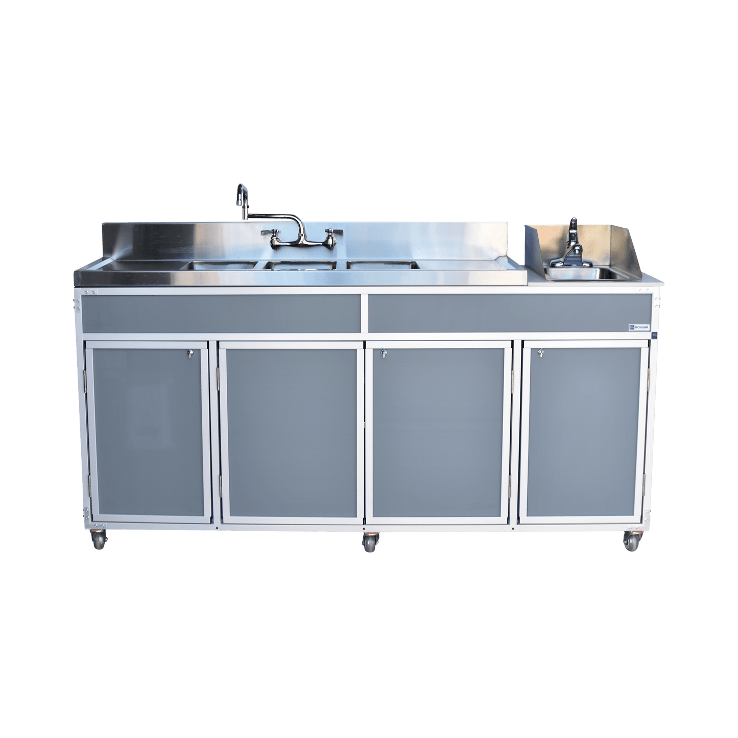 Three 10" Deep Basins PLUS Handwashing Self Contained Restaurant Sink With Drain Boards (NS - 004DB) - SchoolOutlet
