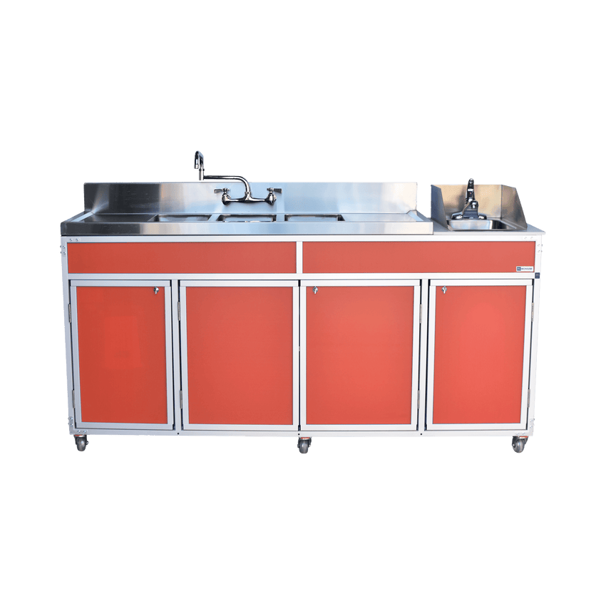 Three 10" Deep Basins PLUS Handwashing Self Contained Restaurant Sink With Drain Boards (NS - 004DB) - SchoolOutlet