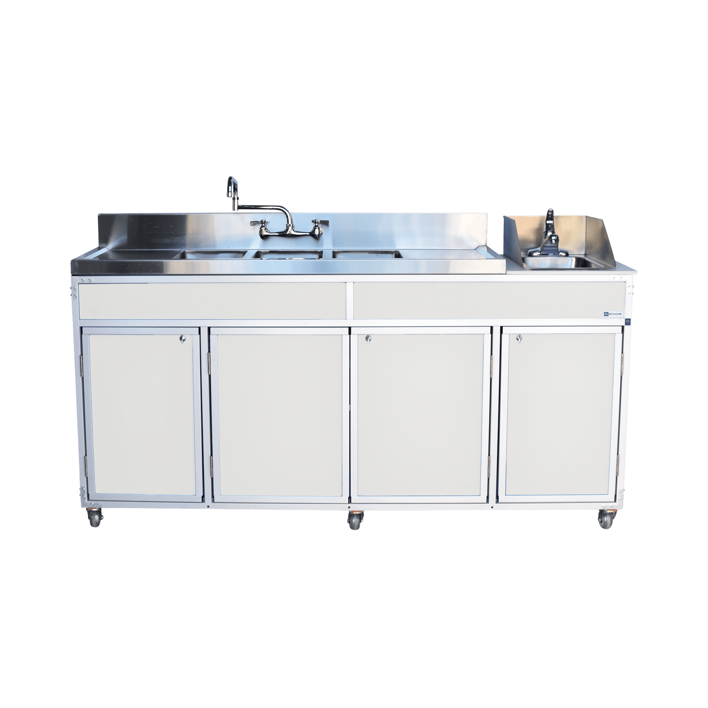 Three 10" Deep Basins PLUS Handwashing Self Contained Restaurant Sink With Drain Boards (NS - 004DB) - SchoolOutlet
