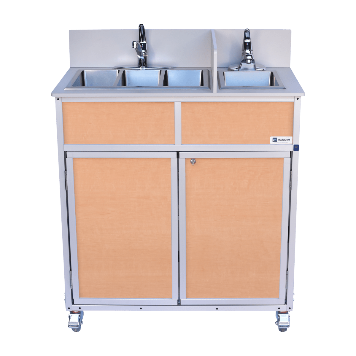 Portable Compact Three Concession Basins PLUS handwashing sink (NS - 004S) - SchoolOutlet