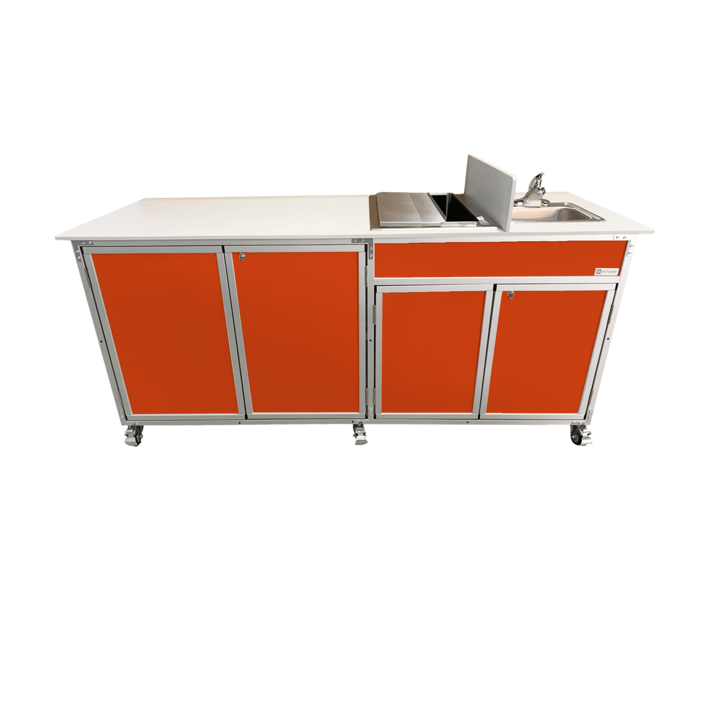 Self Contained Single Food Cart Basin With Ice Bin (NS - FSC - 003) - SchoolOutlet