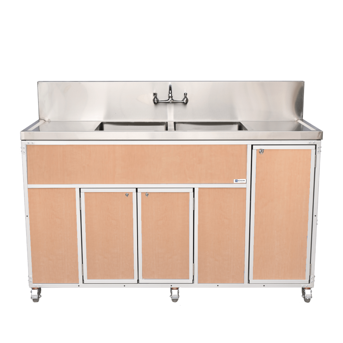 Commercial Double 12" Deep Basins w/Two Drainboards (PSE - 2002LA) - SchoolOutlet
