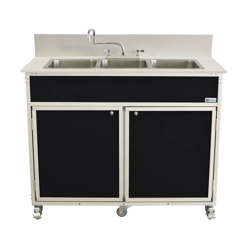 Portable 12" Deep Three Basin Sink (PSE - 2003R) - SchoolOutlet