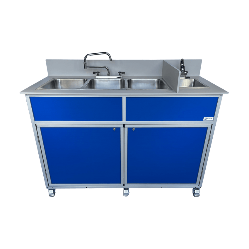 Portable Deep Four Basin Sink *NO Drainboards (PSE - 2004R) - SchoolOutlet