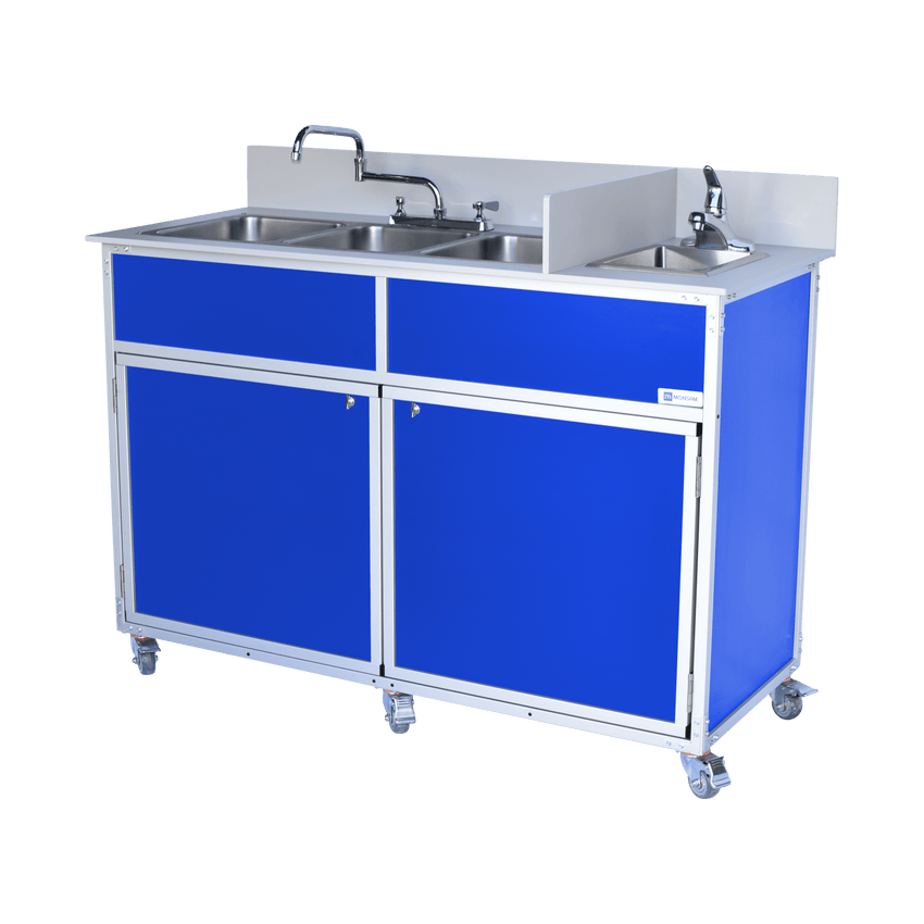 Portable Deep Four Basin Sink *NO Drainboards (PSE - 2004R) - SchoolOutlet