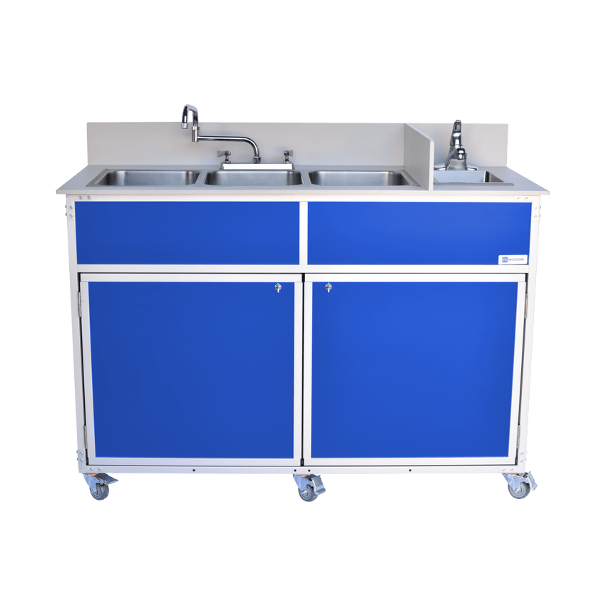 Portable Deep Four Basin Sink *NO Drainboards (PSE - 2004R) - SchoolOutlet