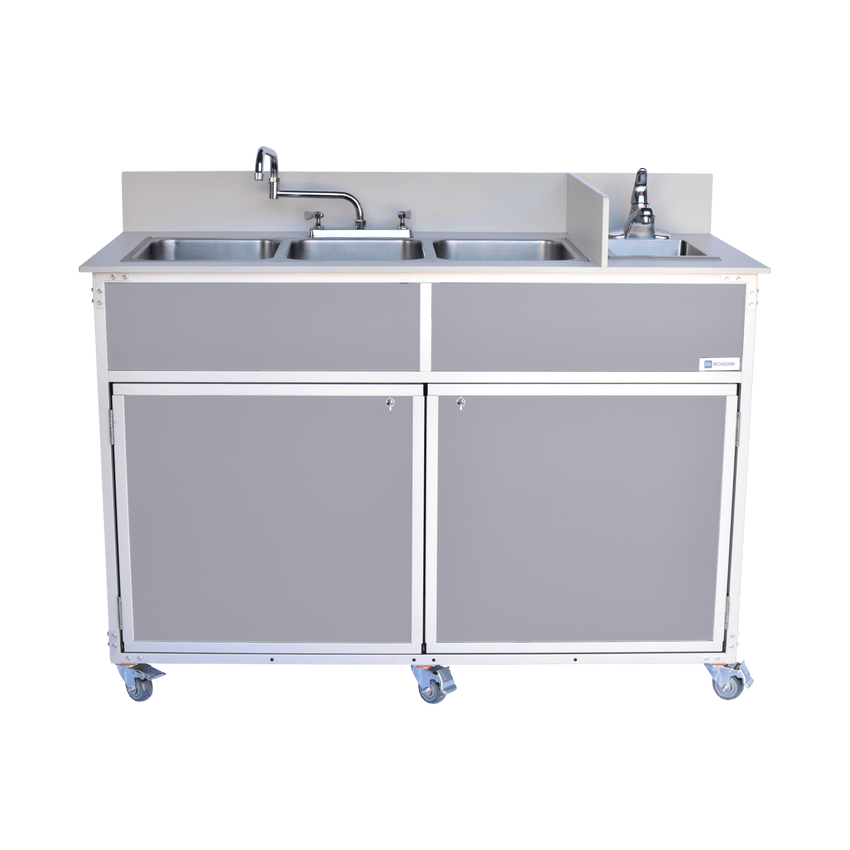 Portable Deep Four Basin Sink *NO Drainboards (PSE - 2004R) - SchoolOutlet