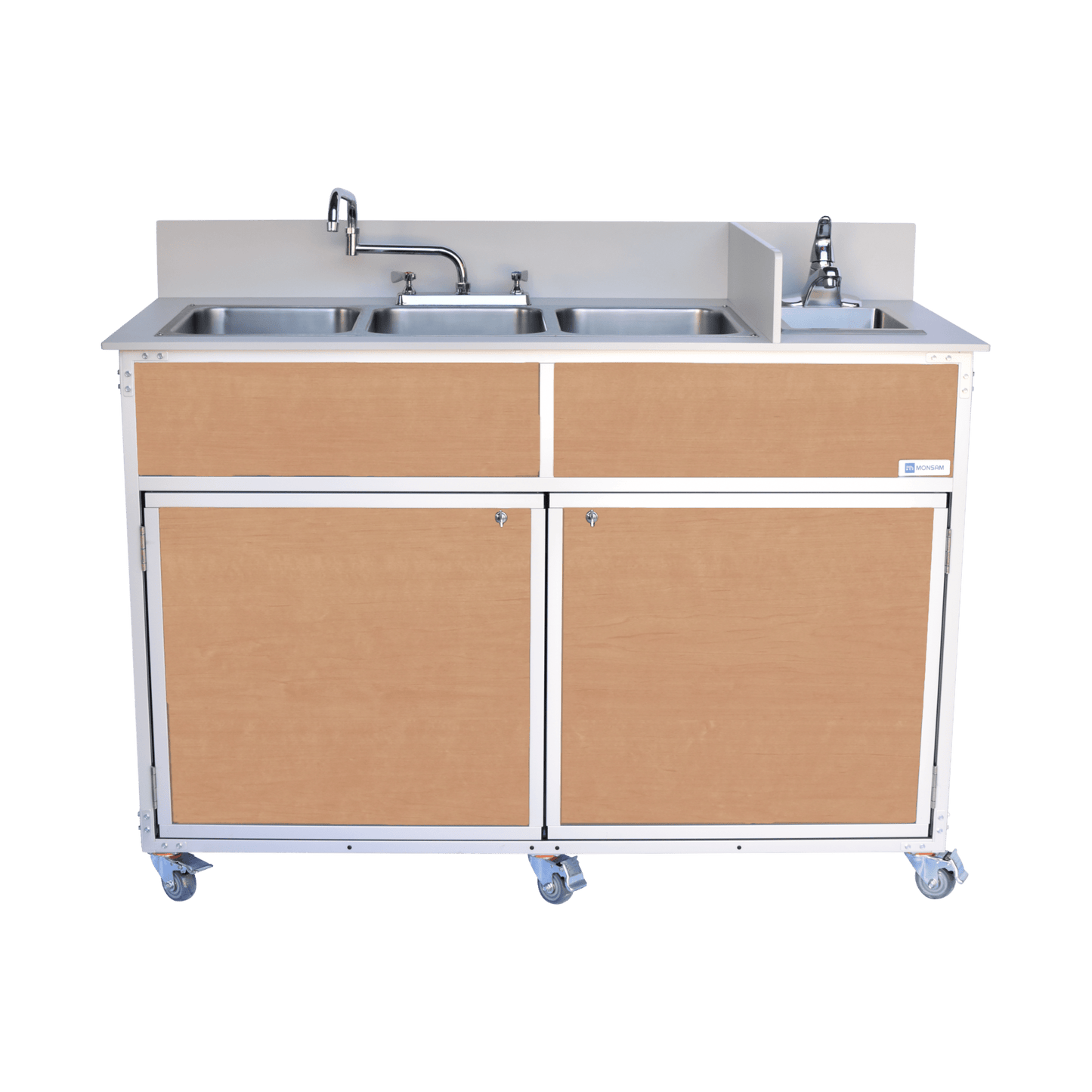 Portable Deep Four Basin Sink *NO Drainboards (PSE - 2004R) - SchoolOutlet