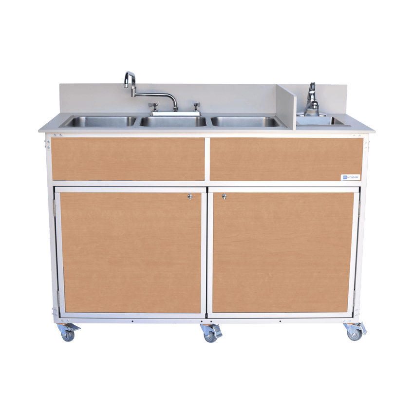 Portable Deep Four Basin Sink *NO Drainboards (PSE - 2004R) - SchoolOutlet